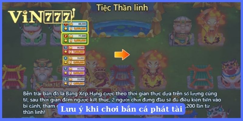 Chú ý quan trọng khi chơi bắn cá phát Tài