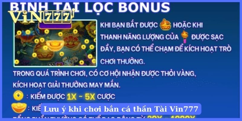 Lưu ý khi chơi game Cai Shen Fishing trực tuyến