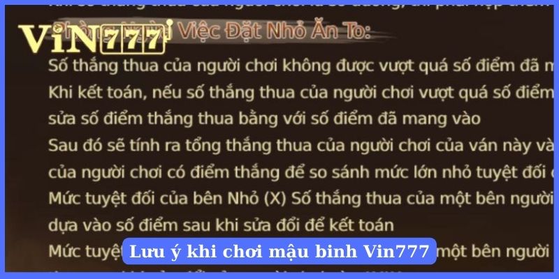 Một vài chú ý khi chơi mậu binh online