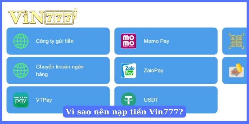 Lý do người chơi nên nạp tiền tại Vin777