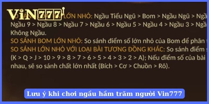 Nên chú ý điều gì khi chơi game ngầu hầm trăm người?