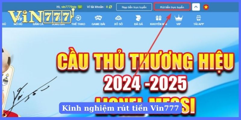 Người chơi truy cập link rút tiền tại Vin777 uy tín