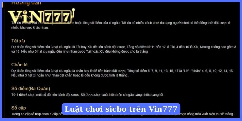 Tham khảo quy tắc chơi game tài xỉu tại Vin777