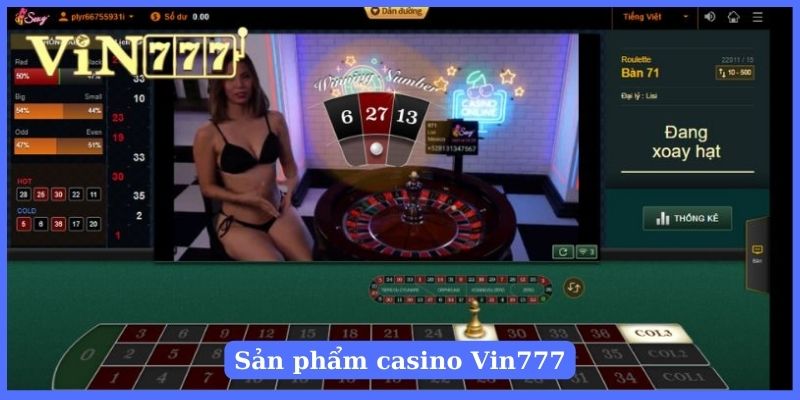 Các sản phẩm bậc nhất khi chơi casino trên Vin777