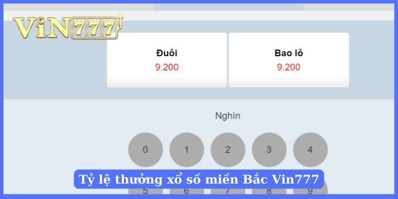 Chính sách trả thưởng xổ số miền Bắc tại Vin777