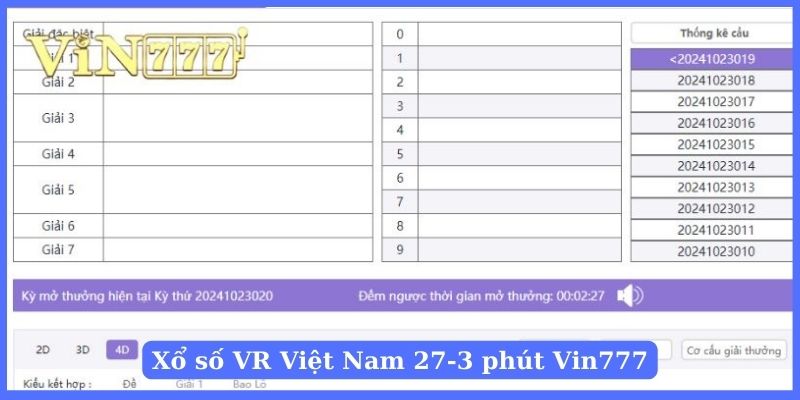 Chơi xổ số VR Việt Nam 27-3 phút hấp dẫn