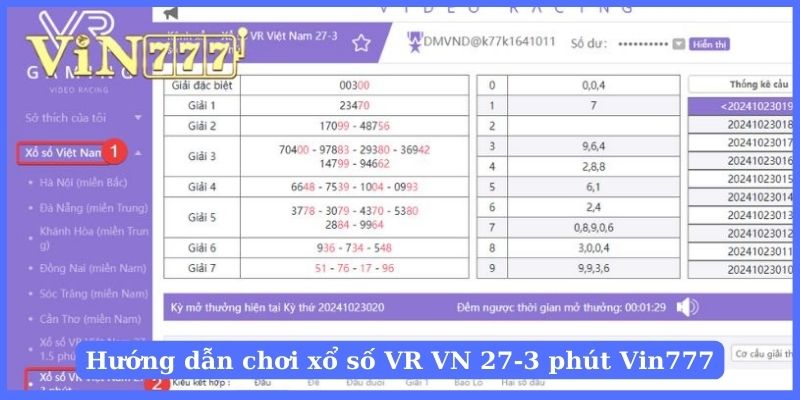 Người chơi chọn loại hình xổ số VR Việt Nam 27-3 phút để đặt cược